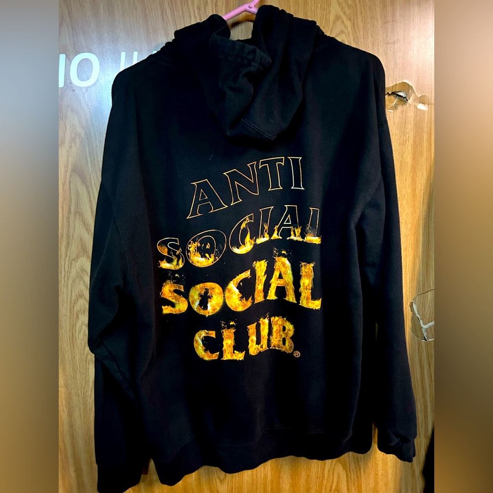 Anti Social Social Club Black A Fire Inside Flame Hoodie Men’s Large ASSC